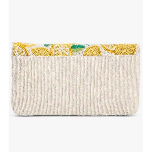 On 34th hand beaded envelope evening clutch - Yellow lemons - Picture 11 of 11